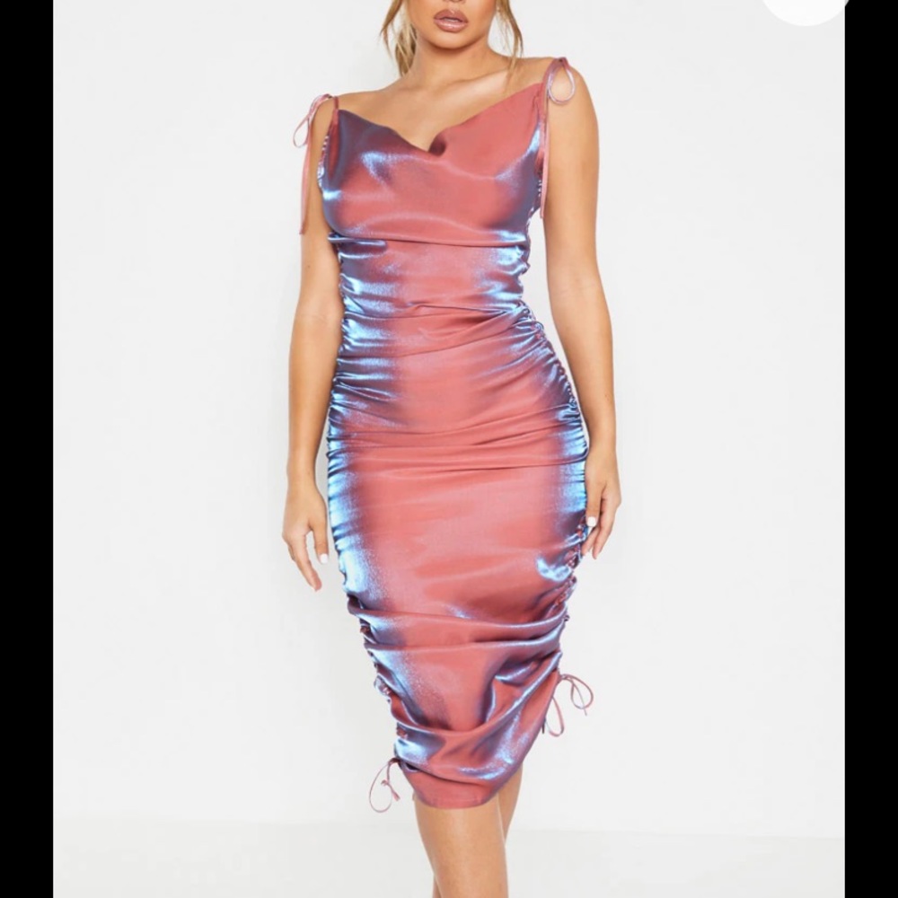 Pink metallic dress
